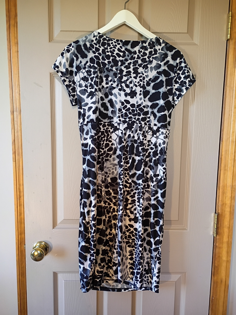 Avenue Black & White Animal Print Wrap Dress - Picture 2 of 6